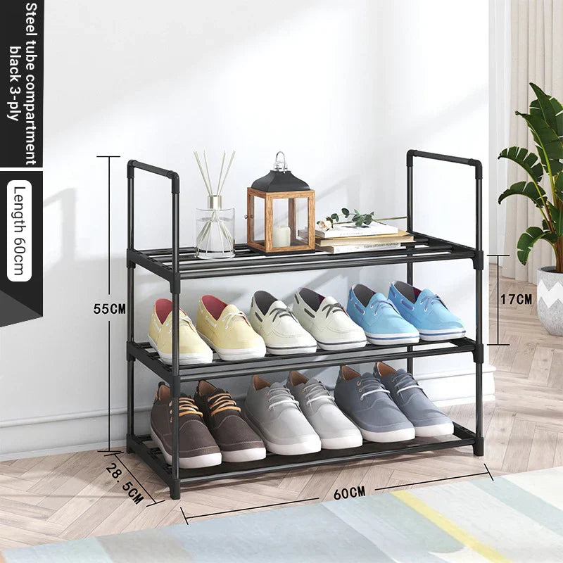 Storage shoe rack stainless steel multi-layer shoe cabinet