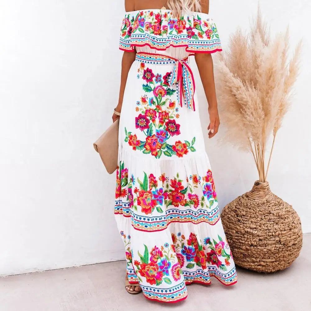 Summer Dress Print Vintage Long Dresses For Women