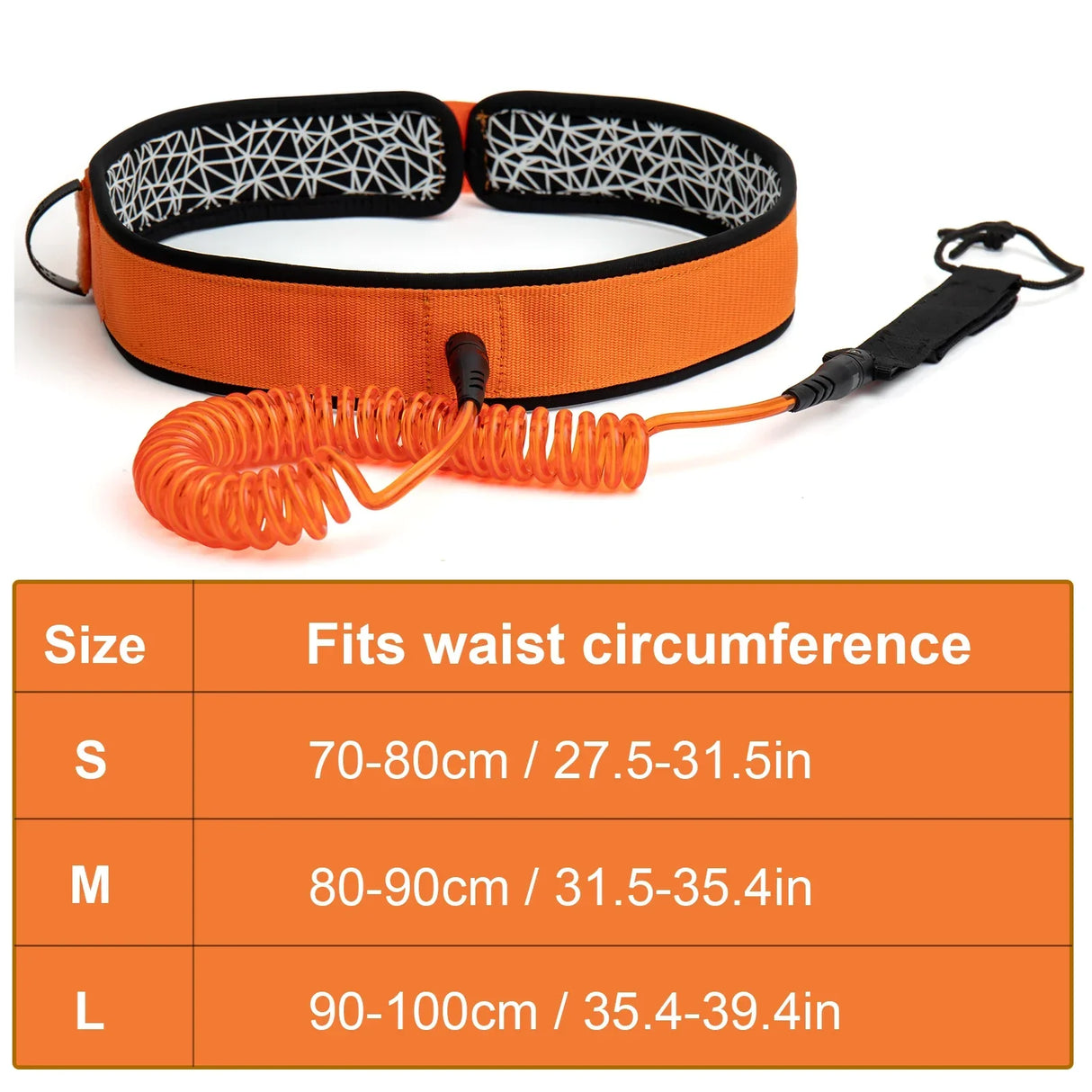 Surfboard Waist Leash 7mm Thick 10ft Coiled Surf