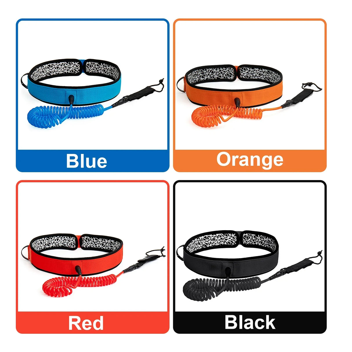 Surfboard Waist Leash 7mm Thick 10ft Coiled Surf