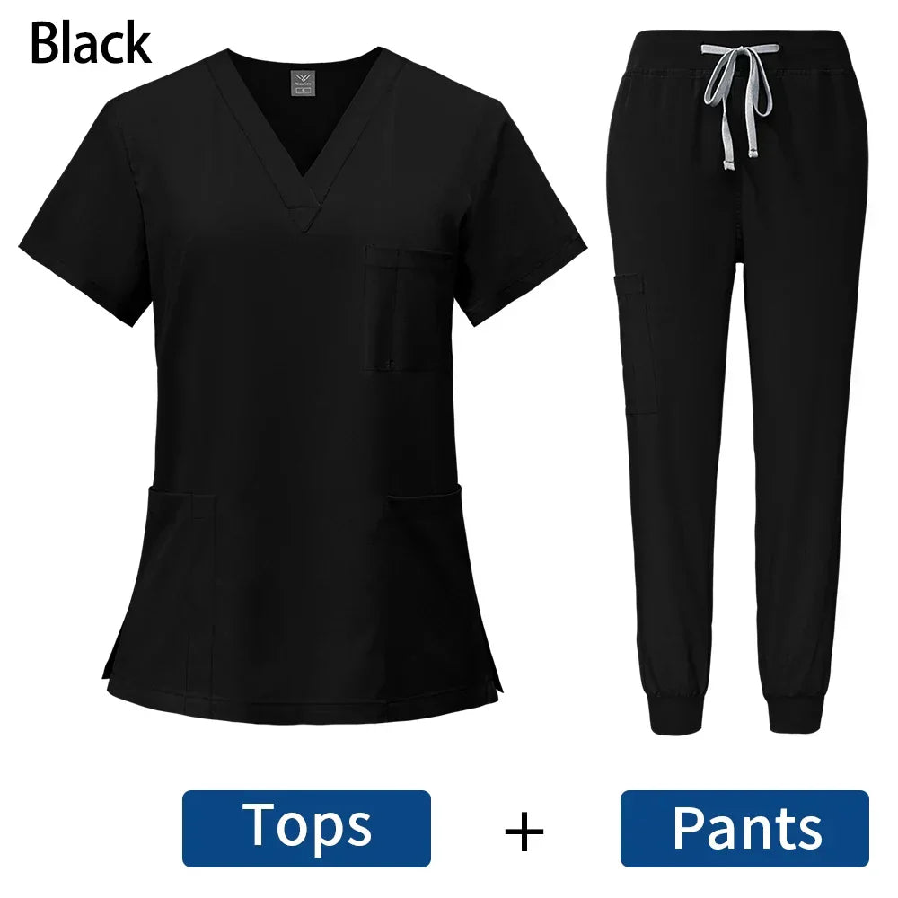 Surgical Uniforms Woman Nursing Enfermeria Sets Top + Pant Articles Medical Uniform Scrubs Clinical Beauty Salon hospital Suits