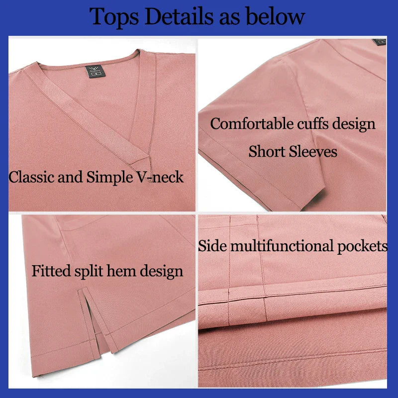 Surgical Uniforms Woman Nursing Enfermeria Sets Top + Pant Articles Medical Uniform Scrubs Clinical Beauty Salon hospital Suits