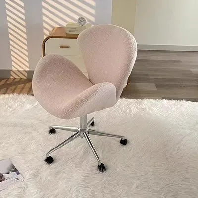 Swan Chair Fabric Sofa Chair Solid Color Cream