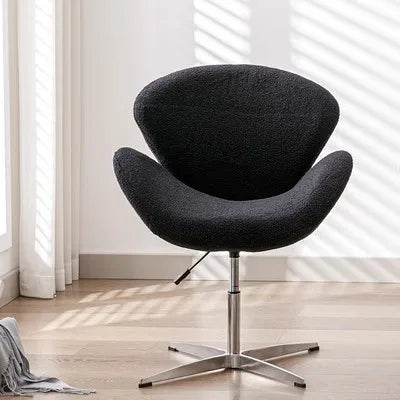 Swan Chair Fabric Sofa Chair Solid Color Cream
