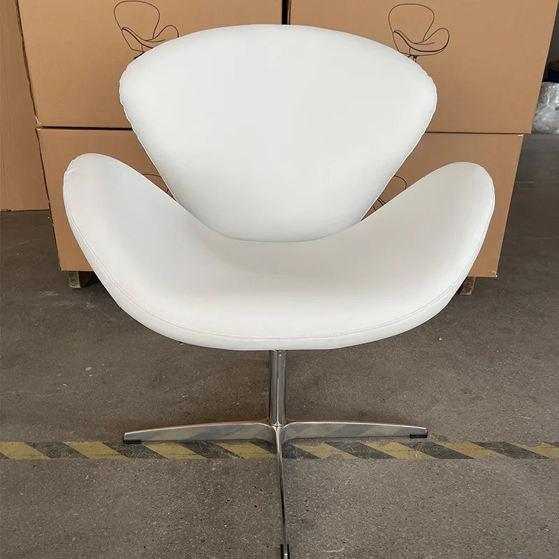 Swan Chair Fabric Sofa Chair Solid Color Cream