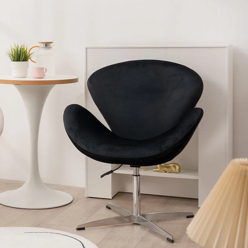 Swan Chair Fabric Sofa Chair Solid Color Cream