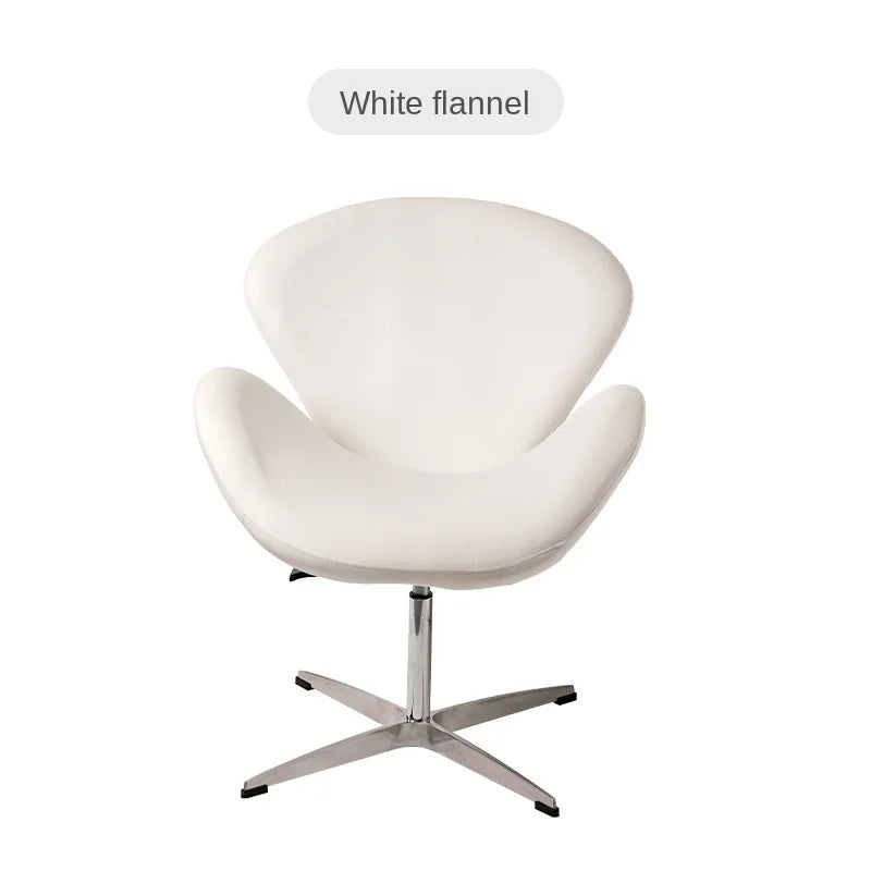 Swan Chair Fabric Sofa Chair Solid Color Cream