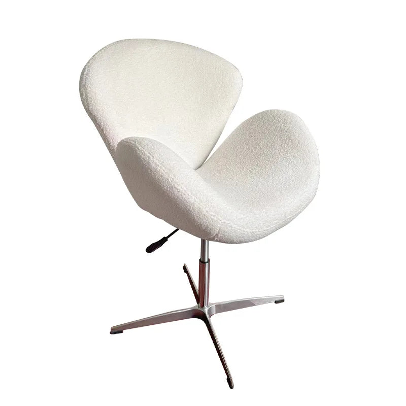 Swan Chair Fabric Sofa Chair Solid Color Cream