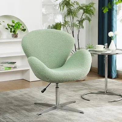 Swan Chair Fabric Sofa Chair Solid Color Cream