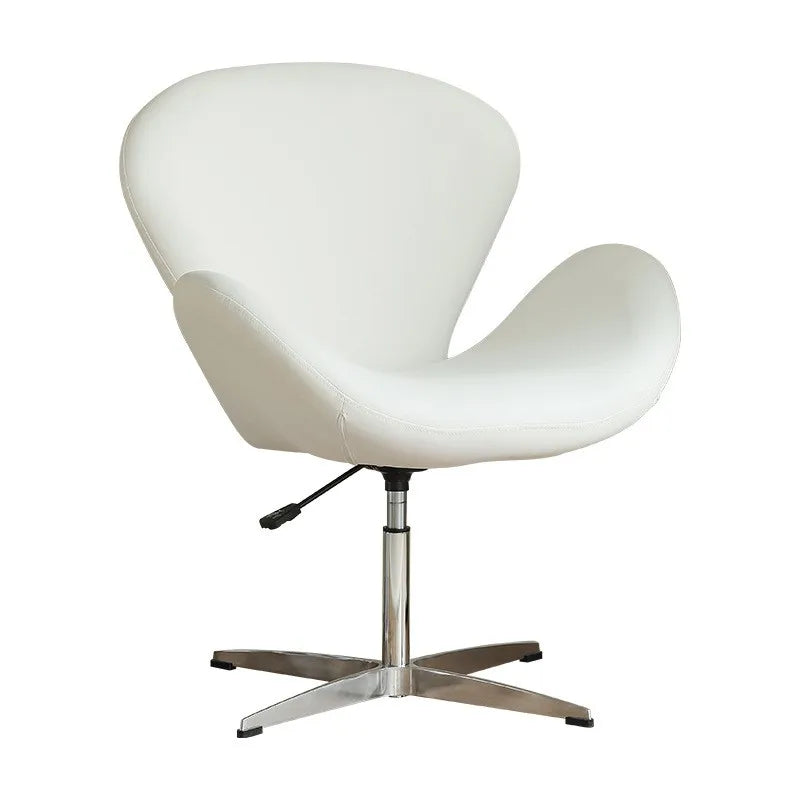 Swan Chair Fabric Sofa Chair Solid Color Cream