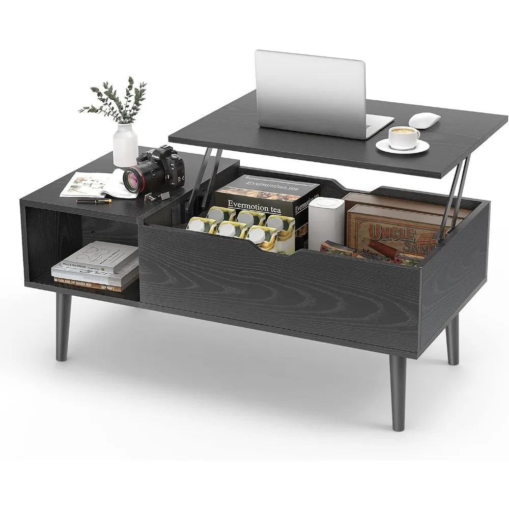 Sweetcrispy Coffee Table Brown, Living Room Lift Coffee