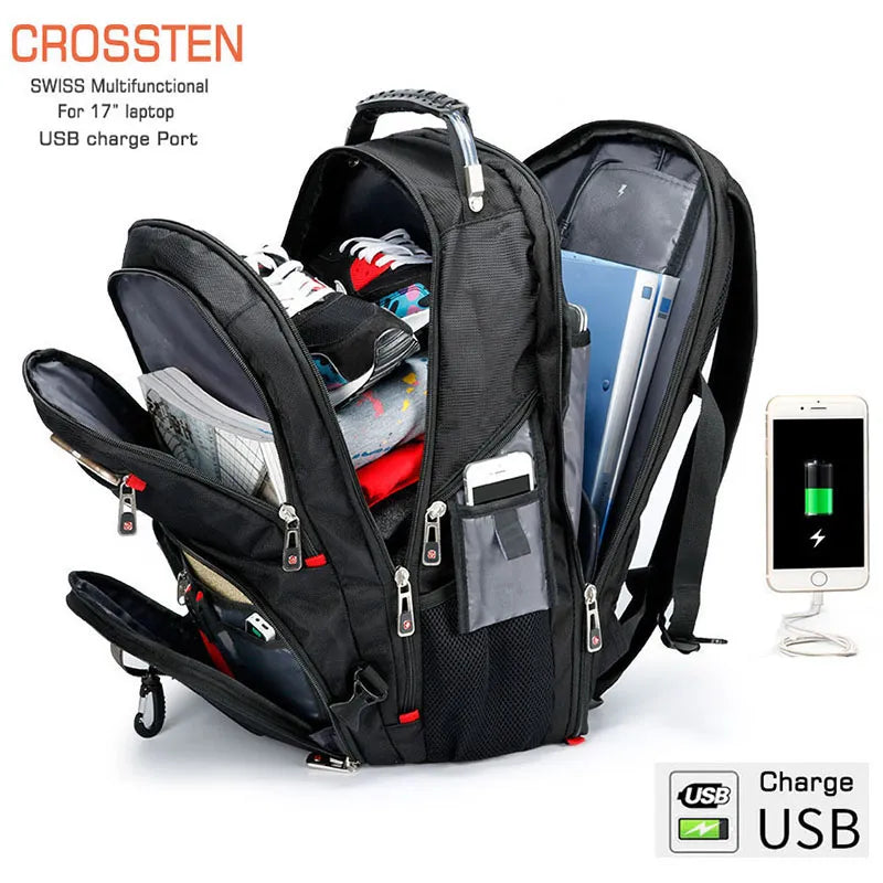 SwissMultifunctional bags Durable 17 Inch Laptop Backpack45L Travel