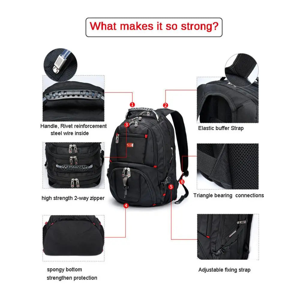 SwissMultifunctional bags Durable 17 Inch Laptop Backpack45L Travel