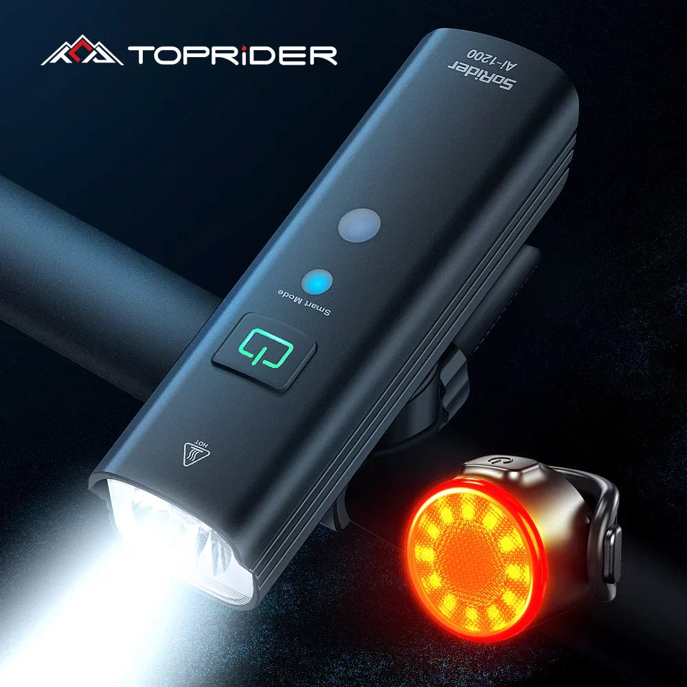 TOPRIDER Bicycle Light 1200LM T6 LED Rechargeable Set