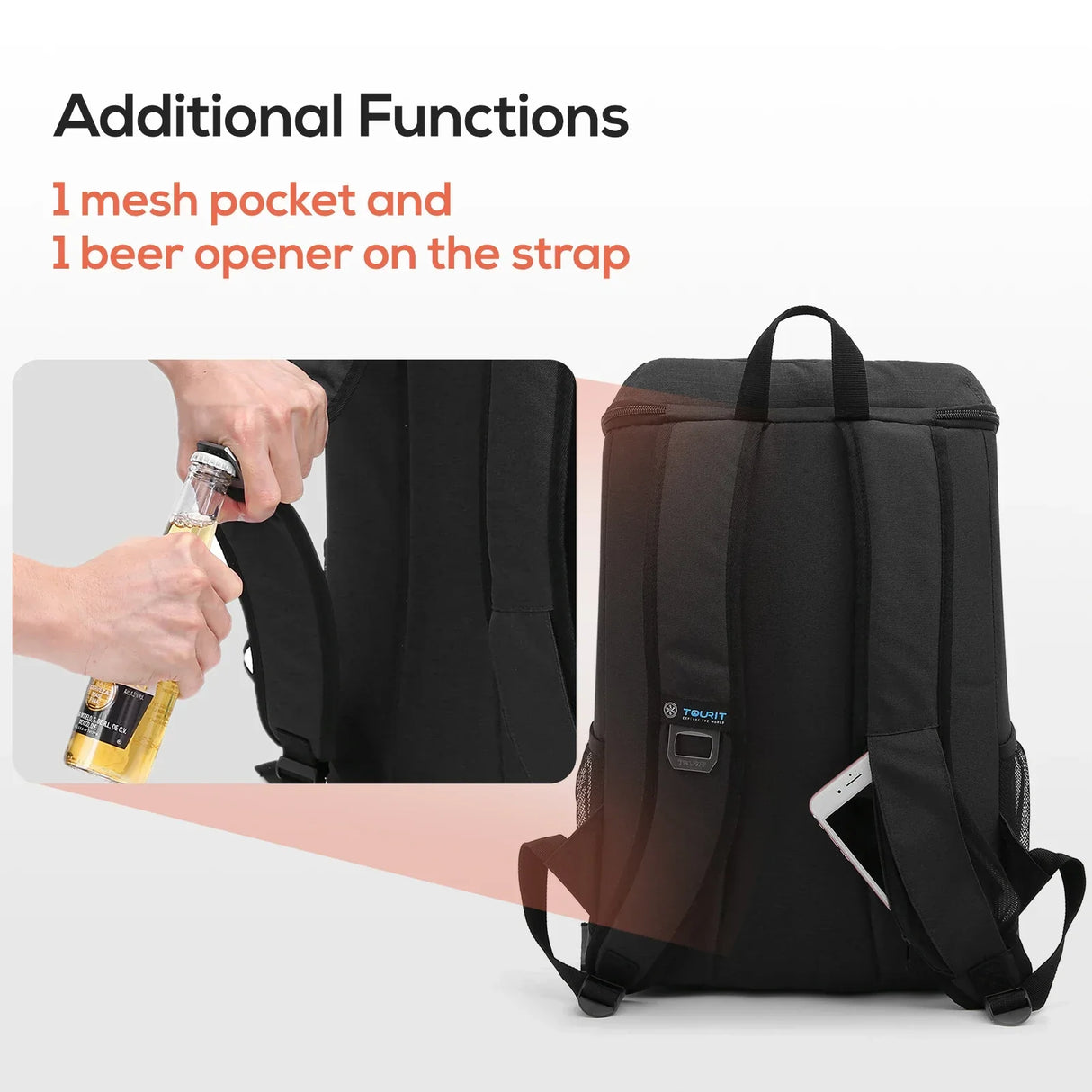 TOURIT 30 Liters Thermal Backpack for Beer Lightweight Waterproof Large Fresh Keeping Insulated Bag Cooler Backpack Delivery