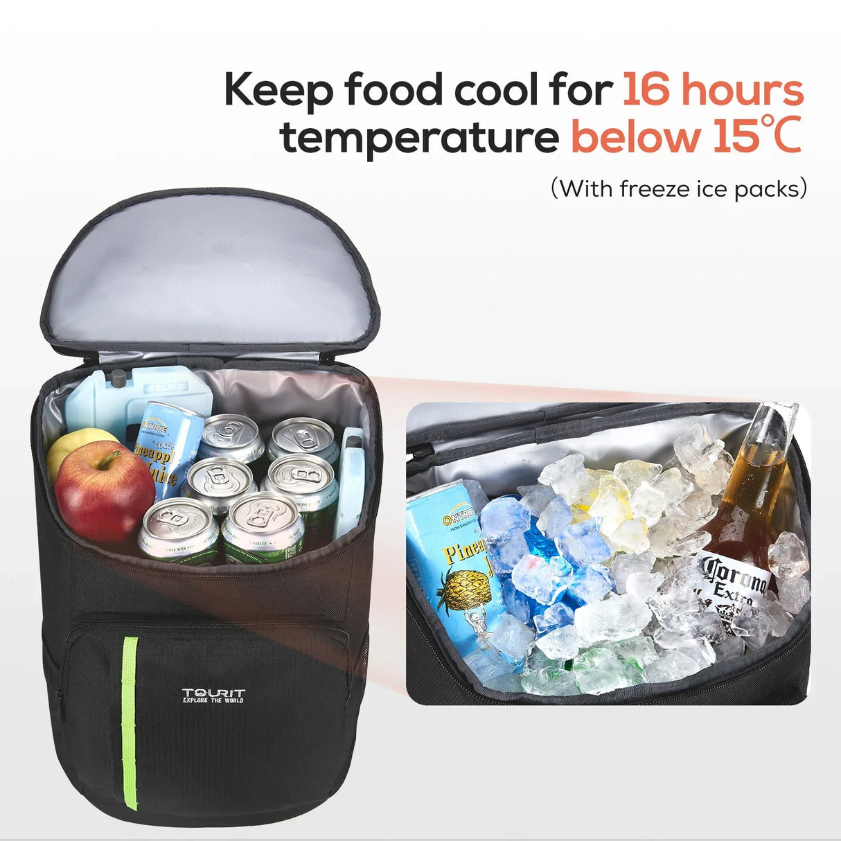 TOURIT 30 Liters Thermal Backpack for Beer Lightweight Waterproof Large Fresh Keeping Insulated Bag Cooler Backpack Delivery