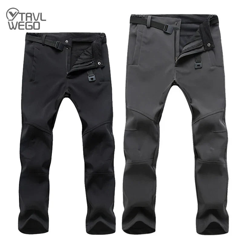 TRVLWEGO Warm Winter Men Soft Shell Pants Travel
