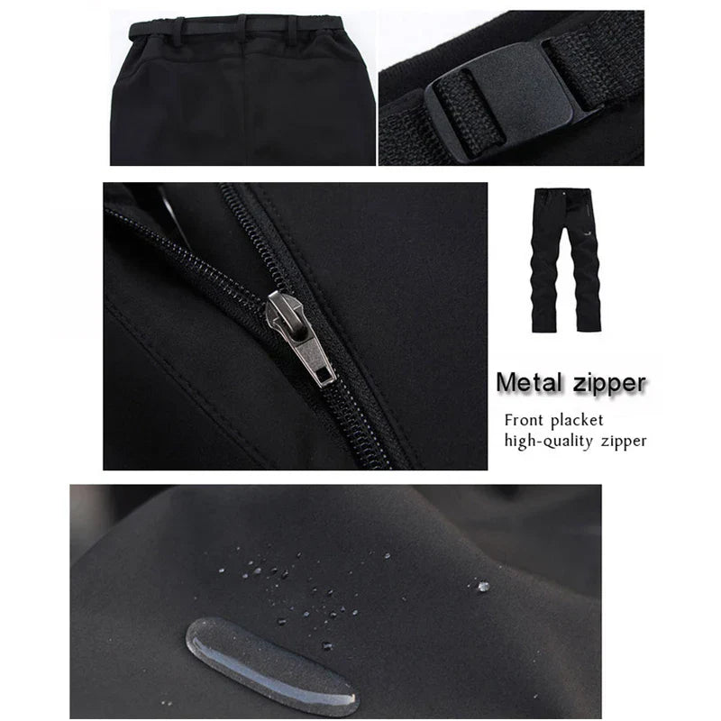TRVLWEGO Warm Winter Men Soft Shell Pants Travel