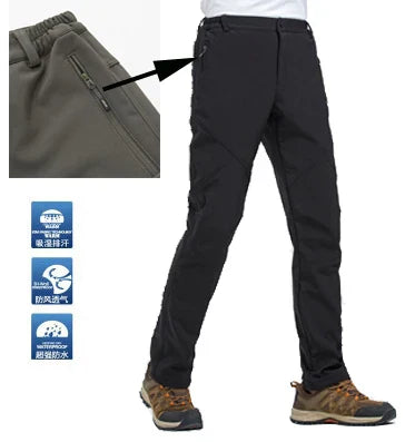 TRVLWEGO Warm Winter Men Soft Shell Pants Travel