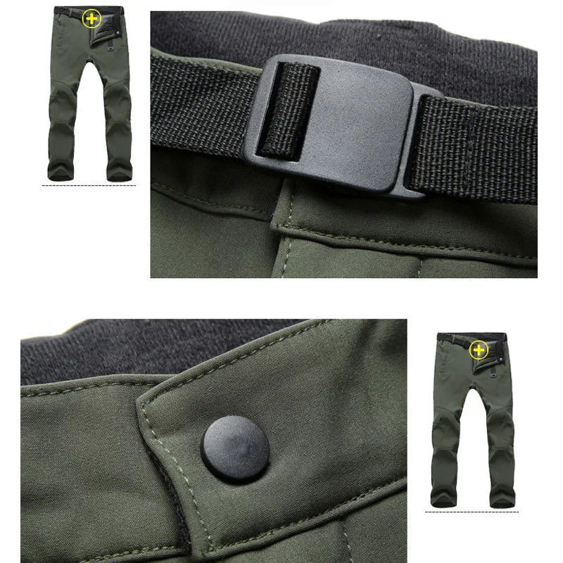 TRVLWEGO Warm Winter Men Soft Shell Pants Travel
