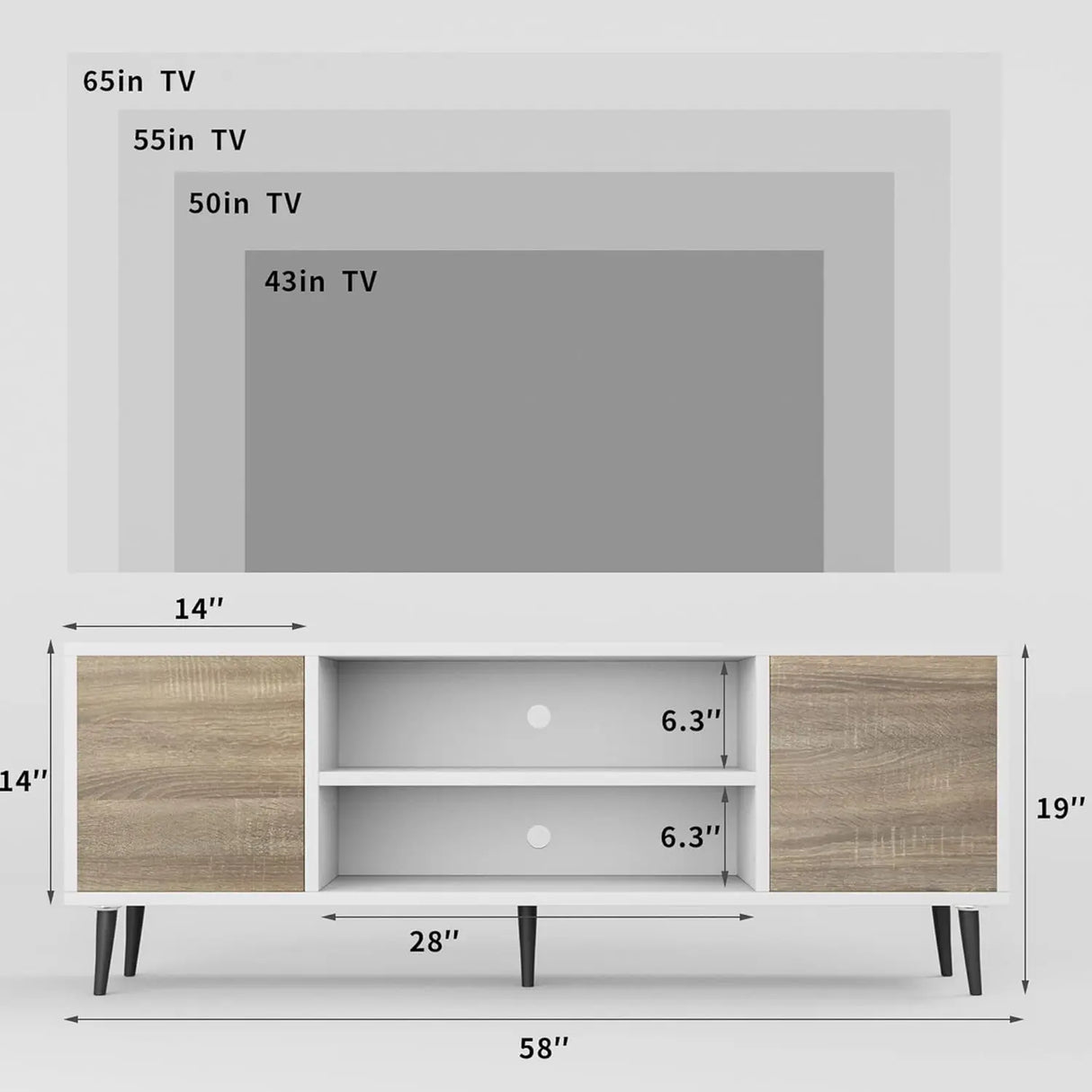 TV Stand for 65 Inch TV, Modern Entertainment