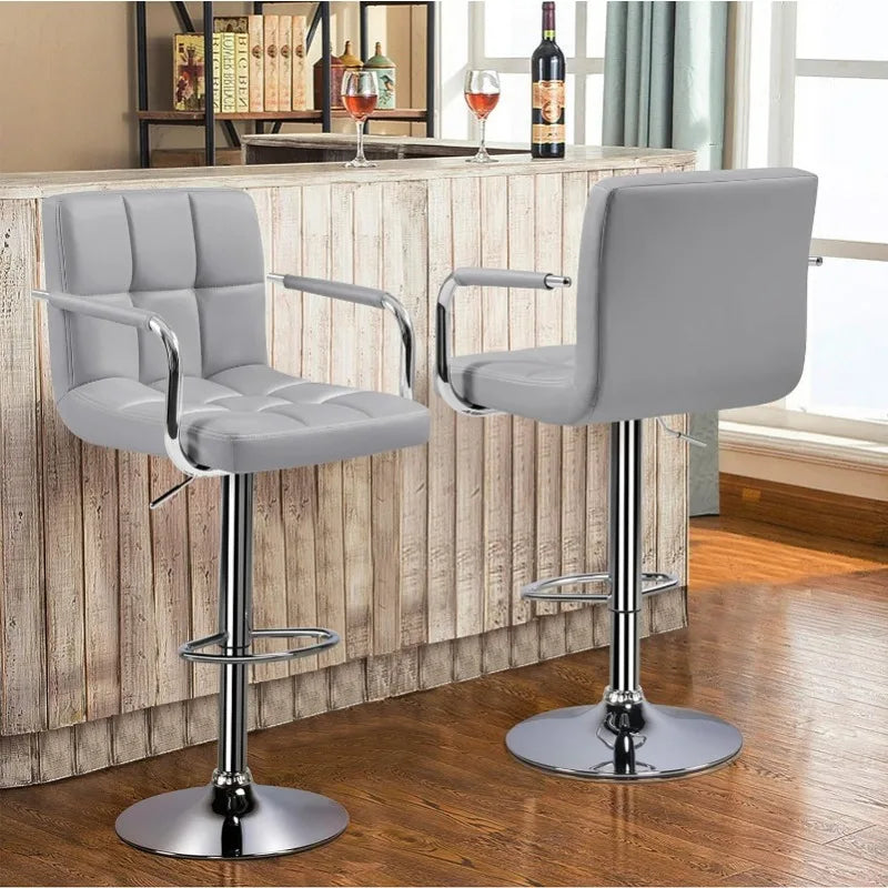 Tall Bar Stools Set of 2 Modern Square