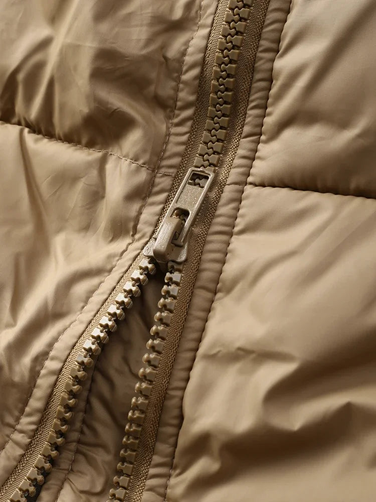 Thick Solid Long Jacket Woman Turn-down Collar Coat