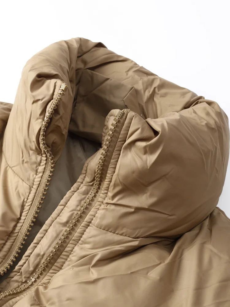 Thick Solid Long Jacket Woman Turn-down Collar Coat