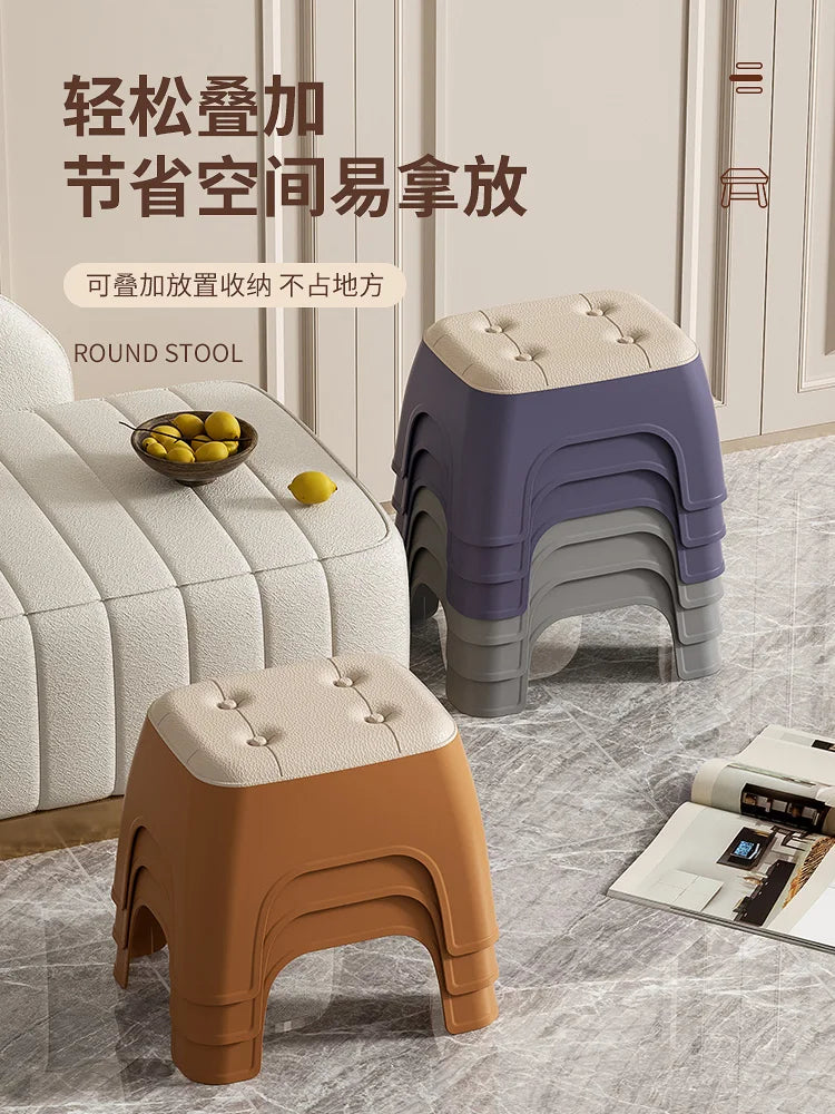 Thickened plastic stools, household adult living room rubber