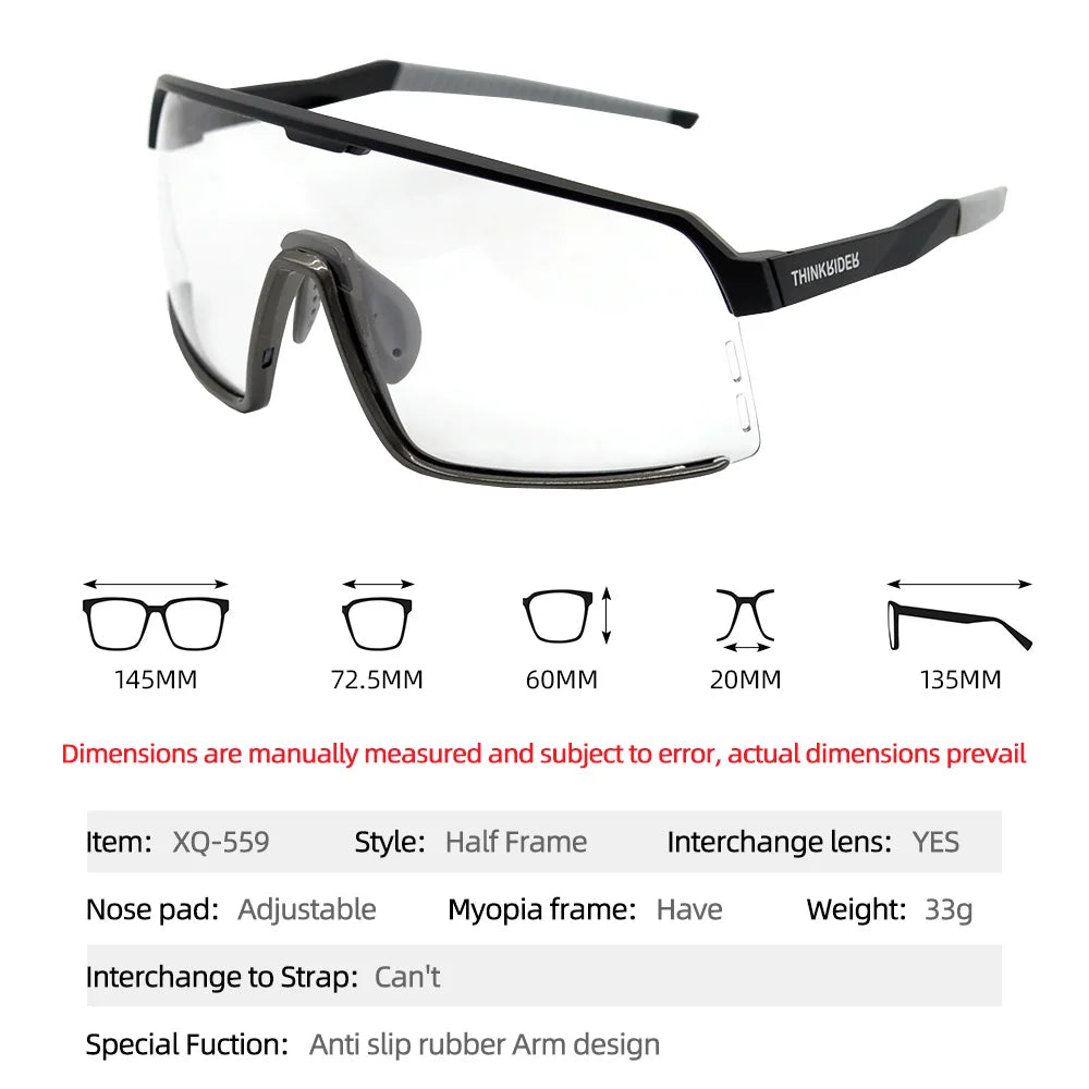 ThinkRider Bike Photochromic Cycling Glasses Bicycle Glasses Sports
