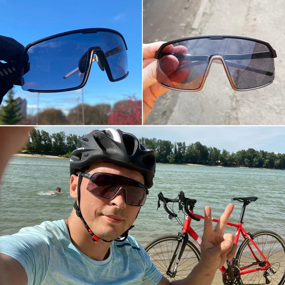 ThinkRider Bike Photochromic Cycling Glasses Bicycle Glasses Sports