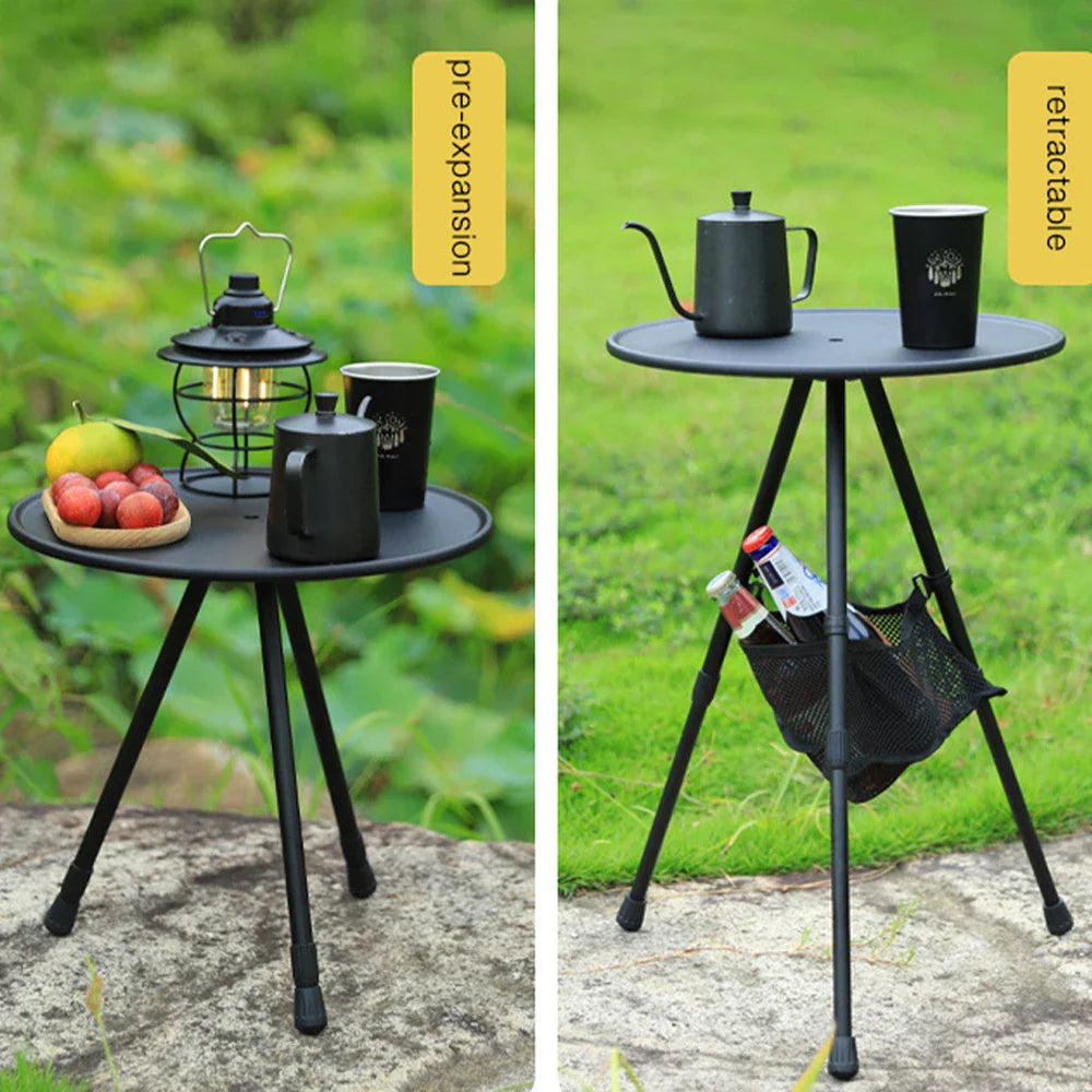 Three-legged Folding Round Table Outdoor Dining Table Portable
