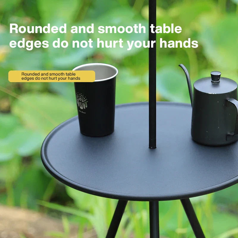 Three-legged Folding Round Table Outdoor Dining Table Portable
