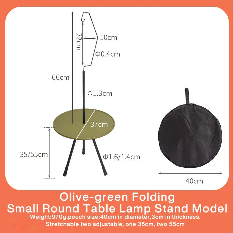 Three-legged Folding Round Table Outdoor Dining Table Portable