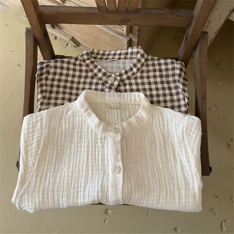 Toddler Baby Girls Long Sleeve Blouses Solid Color