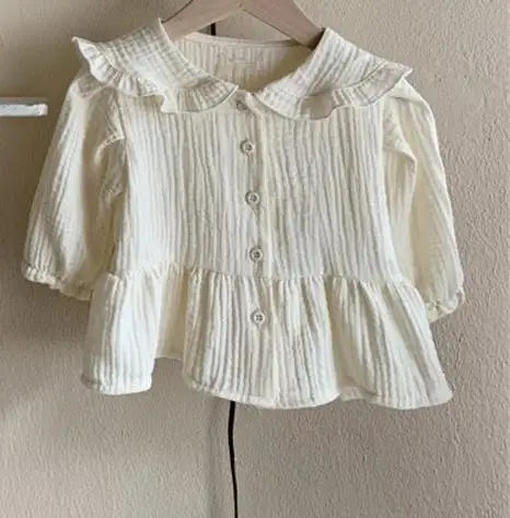 Toddler Baby Girls Long Sleeve Blouses Solid Color