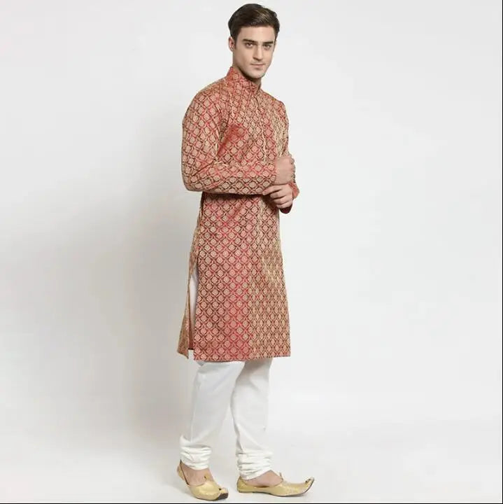 Traditional Indian Mens Shirt Pakistan Kurti Long Top