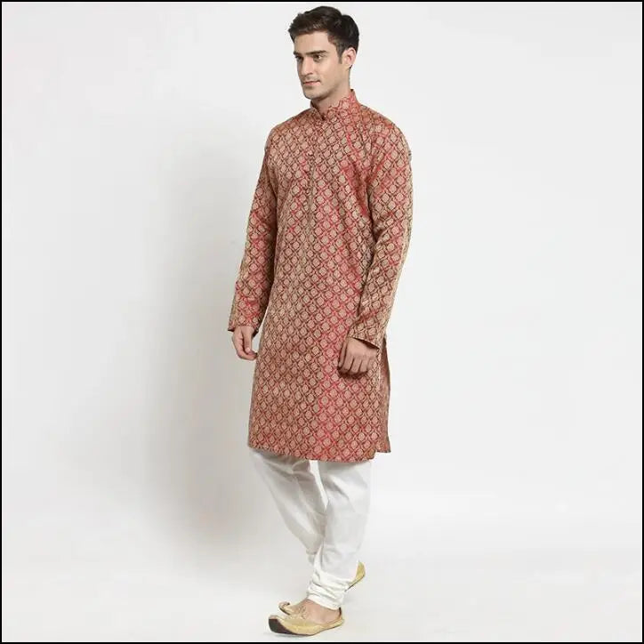 Traditional Indian Mens Shirt Pakistan Kurti Long Top