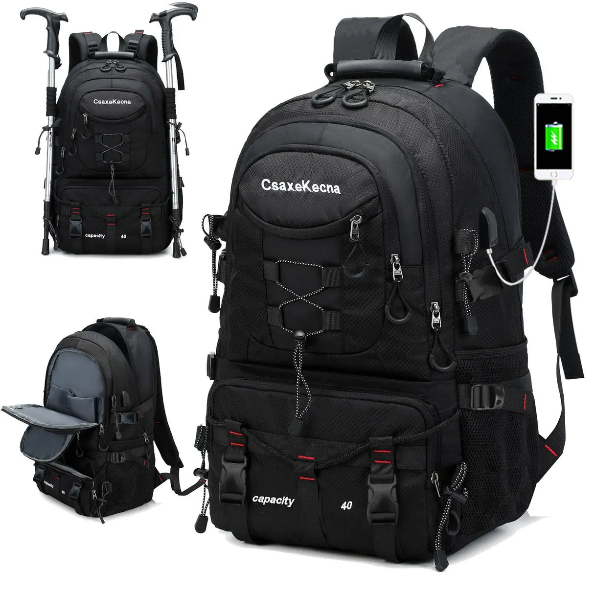 Travel backpack 40L waterproof lightweight outdoor hiking men's