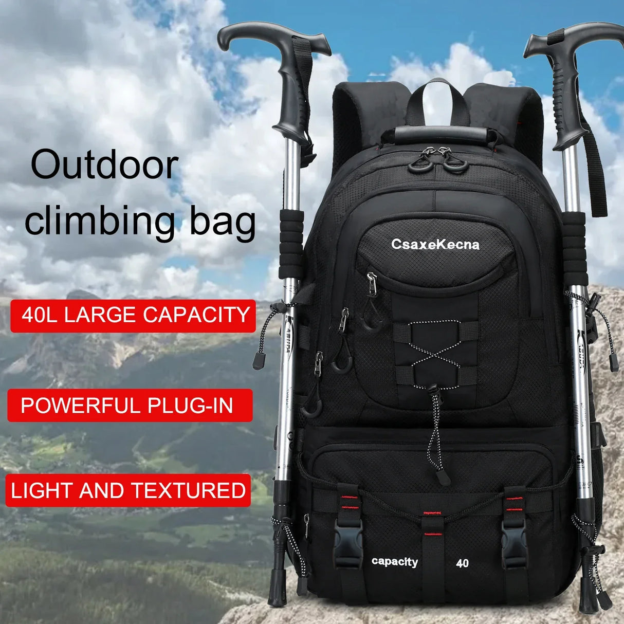 Travel backpack 40L waterproof lightweight outdoor hiking men's