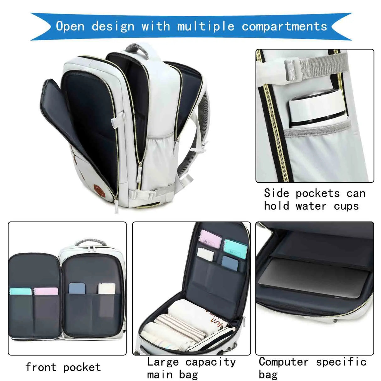 Travel backpack for women and men airline approved