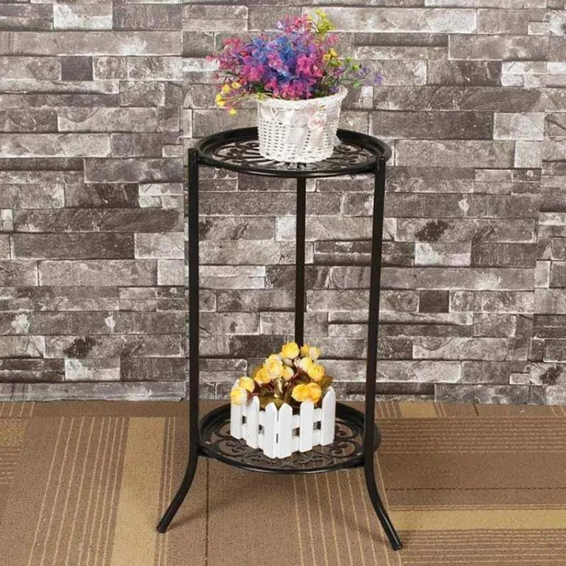 Two-Layer Elegant Metal Plant Stand Shelf Potted Plant