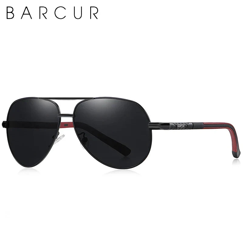 BARCUR Aluminum Vintage Men's Sunglasses Men Polarized Coating