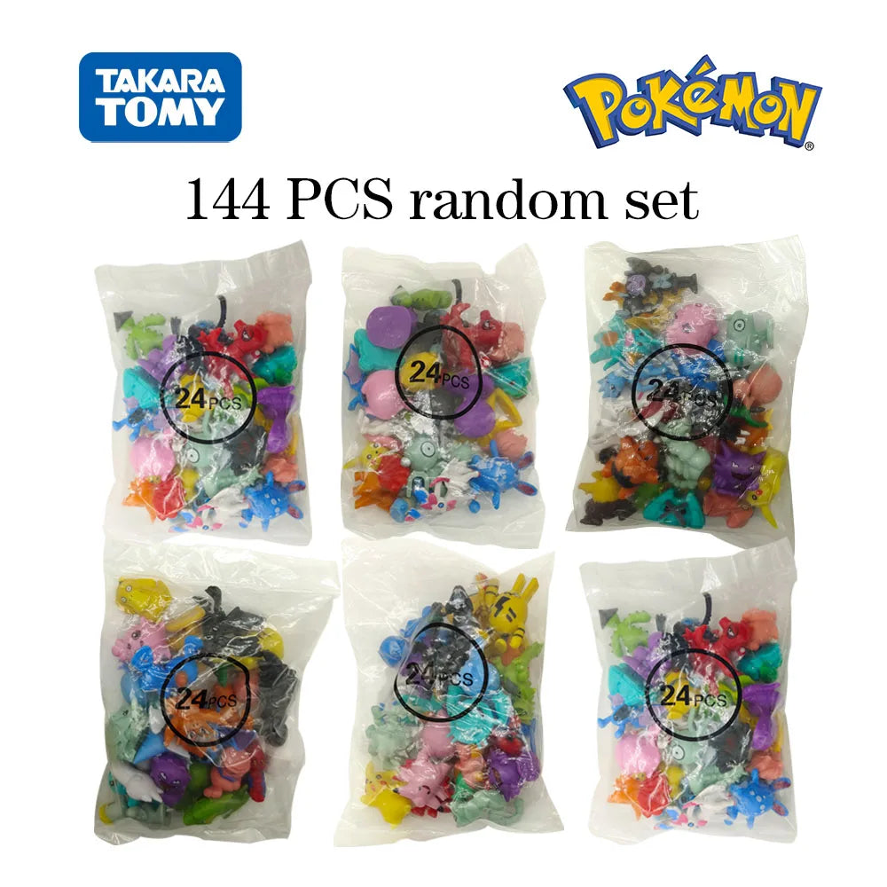 Pokemon Mini Figures 2-3CM Anime Action Pikachu 24-144 Not Repeating Model Toy Kid Collect Dolls Birthday Gift Give Pokémon Bag