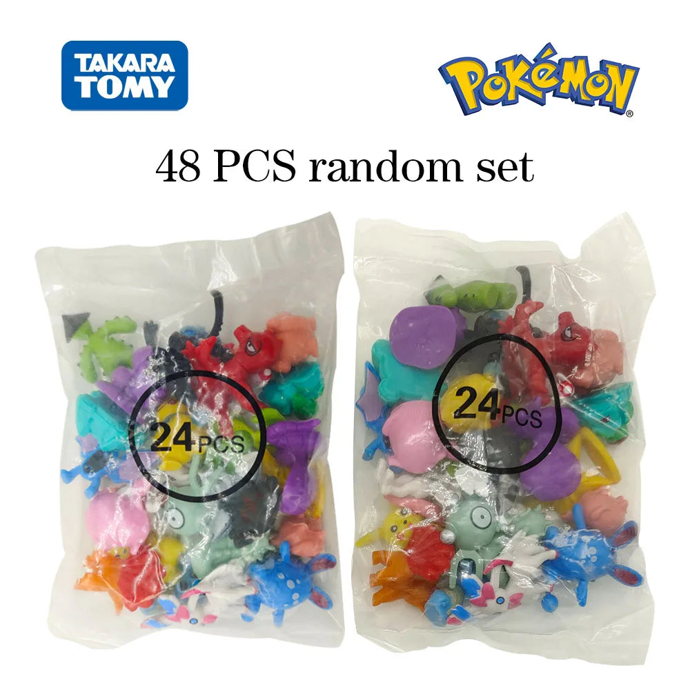 Pokemon Mini Figures 2-3CM Anime Action Pikachu 24-144 Not Repeating Model Toy Kid Collect Dolls Birthday Gift Give Pokémon Bag