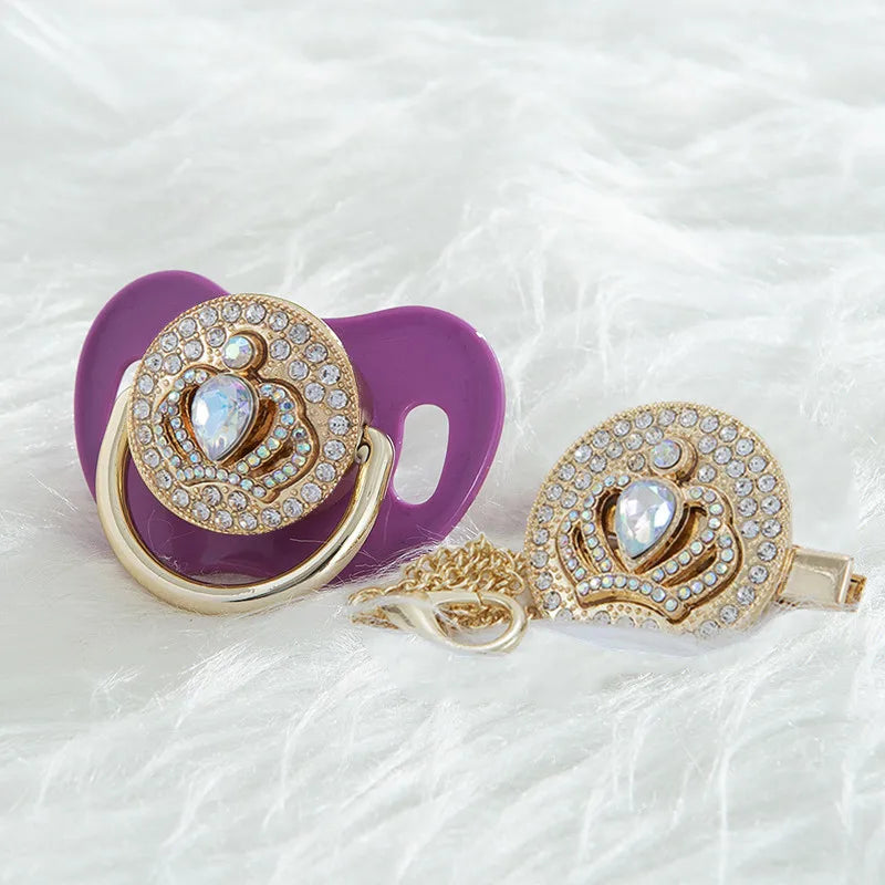 MIYOCAR luxurious bling 3D crown pacifier and pacifier
