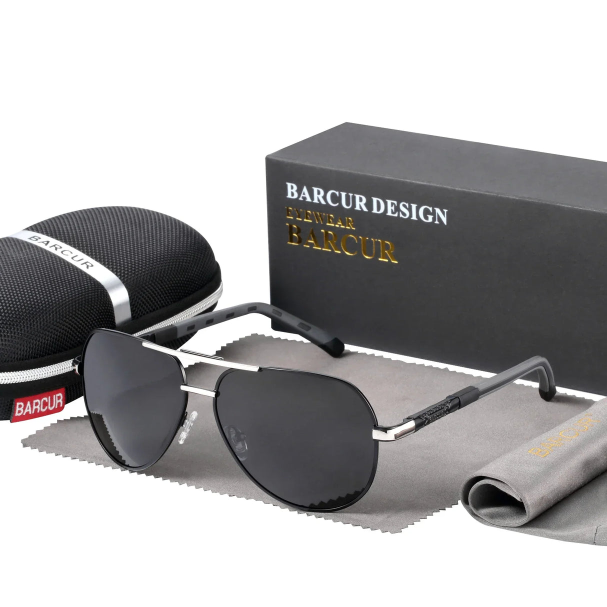 BARCUR Aluminum Vintage Men's Sunglasses Men Polarized Coating