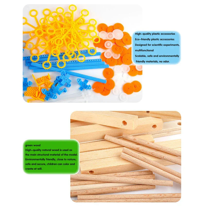 STEM Kits Wooden Toys for Children Robot Science