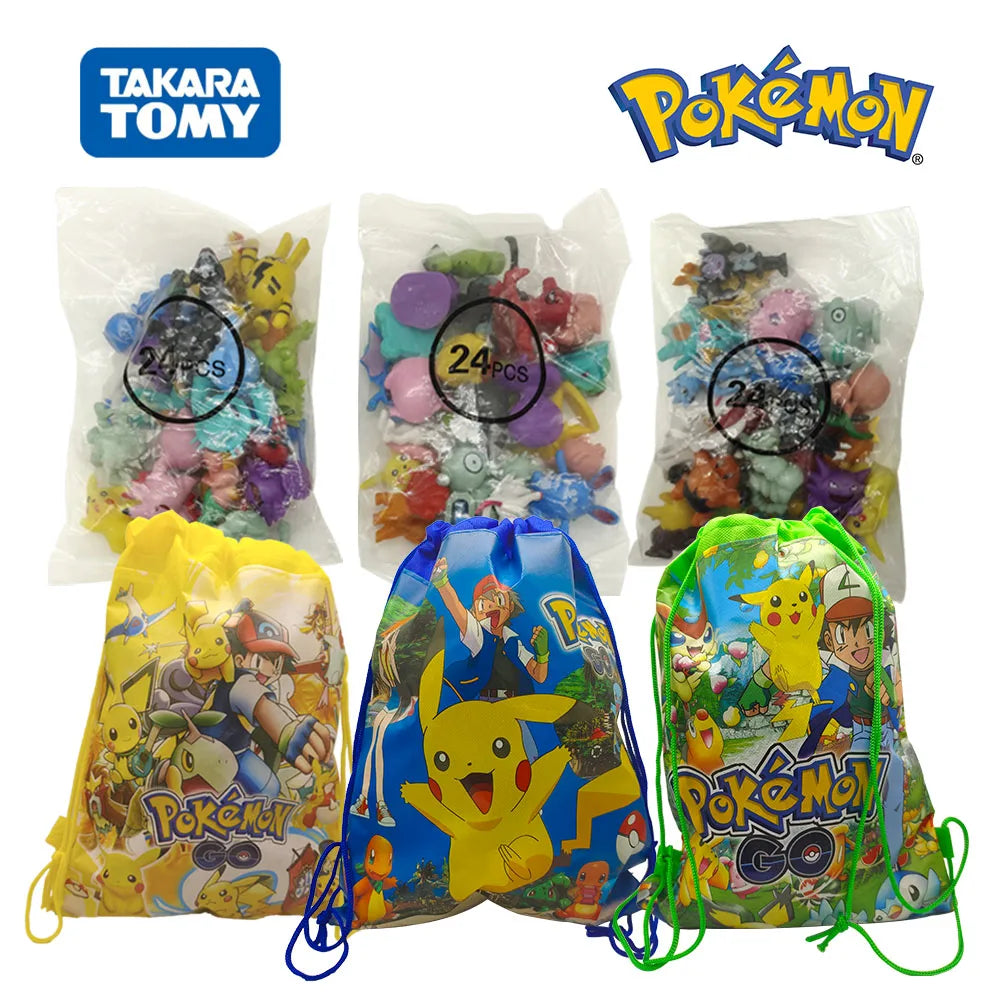 Pokemon Mini Figures 2-3CM Anime Action Pikachu 24-144 Not Repeating Model Toy Kid Collect Dolls Birthday Gift Give Pokémon Bag