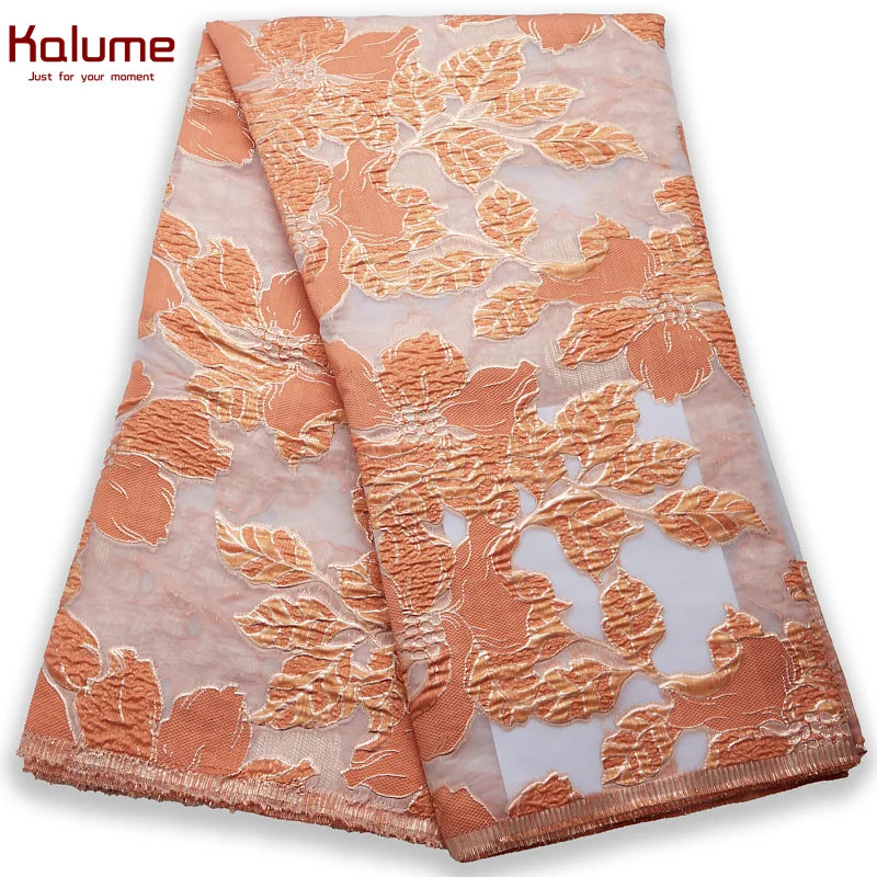 African Tulle Lace Fabric 2024 Satin Nigerian Brocade